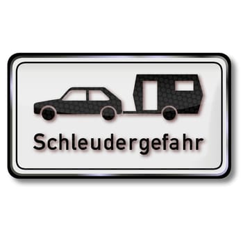 Traffic sign Attention skidding hazard