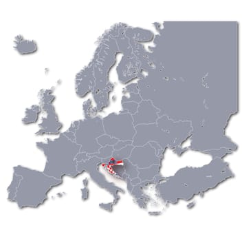Map of Europe Croatia