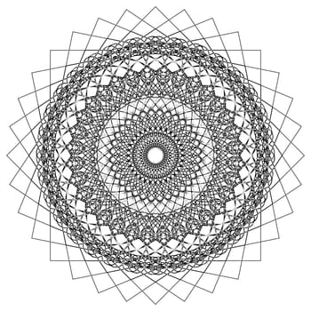 Symetrical geometric shape design over white background