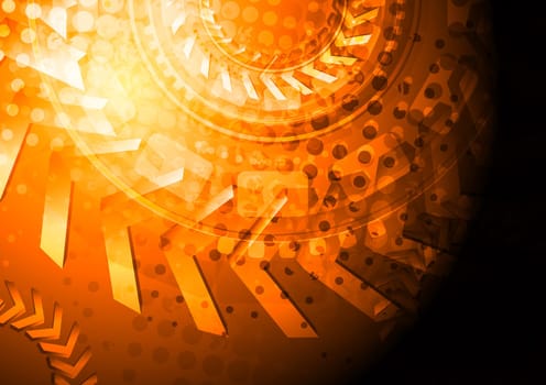 Bright grunge tech backdrop with 3d arrows. Eps 10 vector background
