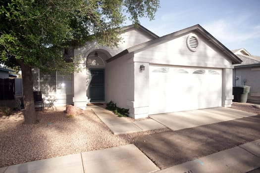 A Modest Home with Rock Yard in a Southern Community of Phoenix Arizona United States