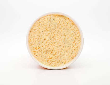 Overhead shot of vanilla lid ice cream