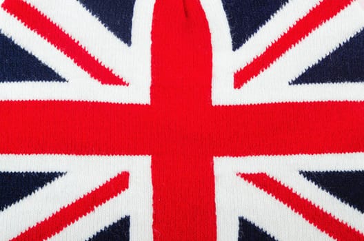 knitted English flag, close-up
