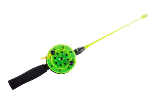 rod for ice fishing, isolated on white