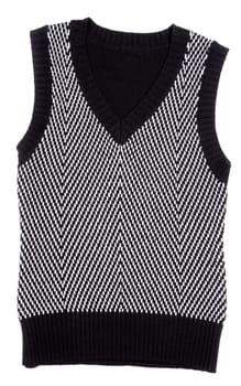 Black warm vest with a simple pattern on a white background