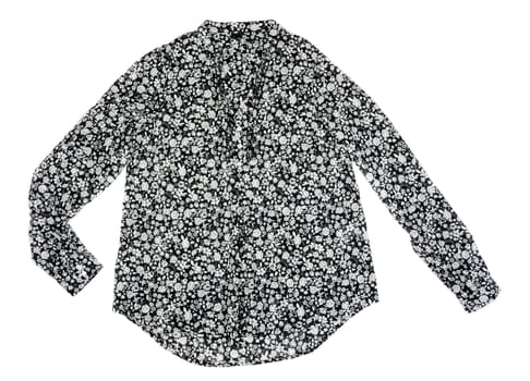 Fashionable women's blouse in dark colors. Isolate on white.