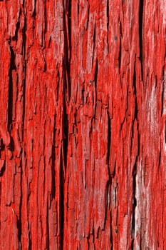 Red seamless texture of old wood with cracks