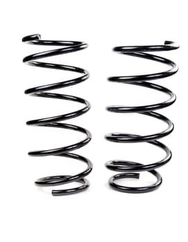 Pair of car spring isolated on white background