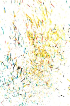abstract background from the remnants of pencil crayons. Isolate om white.