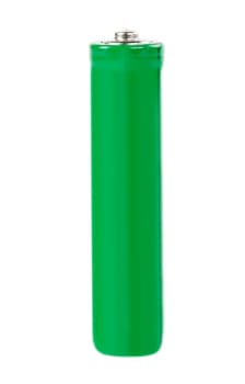 Green AAA batteries isolated on white background