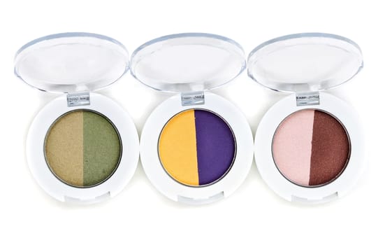 set of three colored Purdy makeup. Isolate on white.