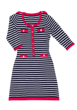Fashionable striped light a woman. Isolate on white.