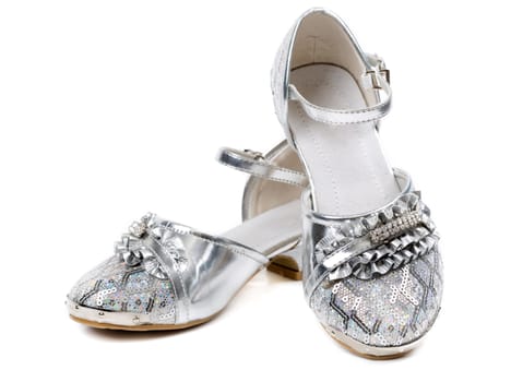 Children's fancy shoes isolated on white background