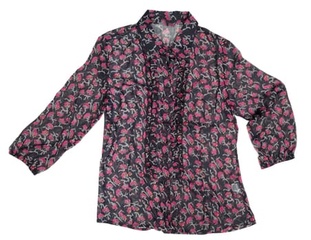 Fashionable dark blouse for relaxing day. Isolate on white.