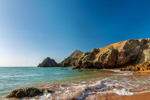View of beach near Cabo de la Vela in La Guajira, Colombia