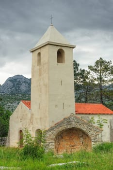 St Peters Church, medieval church situated on the Adriatic highway between Starigrad and Seline, Starigrad - Paklenica, Croatia