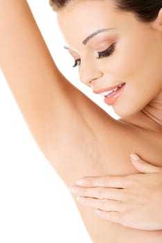 Woman's armpit, isolated on white
