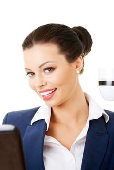 Pretty manager woman , isoalted on white