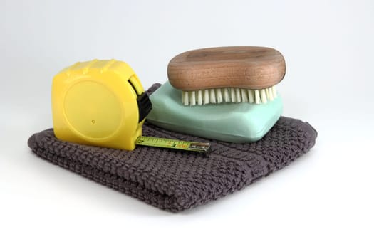 Simple and rugged clean up items used by men to clean themselve up from a construction mess