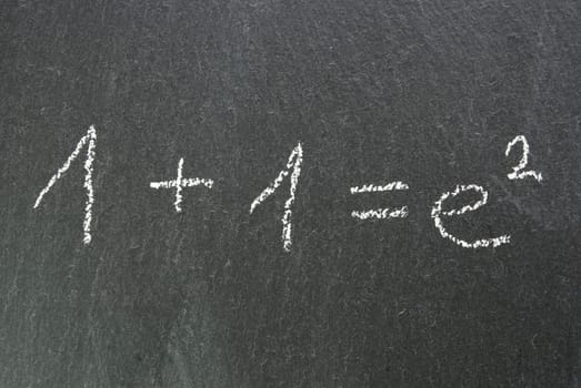 a blackboard with a formula which symbolizes doing things more complicated as they are