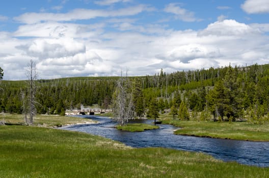 River in Yellowstone National Park in Wyoming in the United States of America