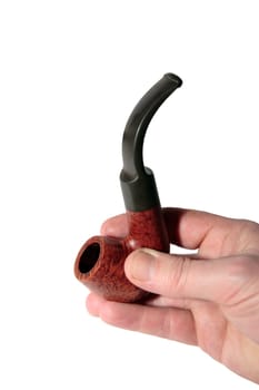 handheld smokers pipe isolated on white background with clipping path