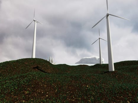 Wind Power Energy.  Save the planet concept.