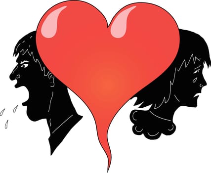 illustration with heart and people for your design