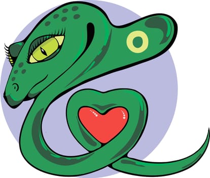 colorful illustration with snake for your design