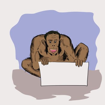 colorful illustration with  neanderthal for your design