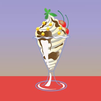 colorful illustration with ice cream for your design