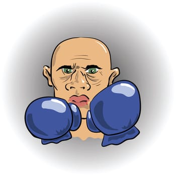 colorful illustration with angry boxer for your design