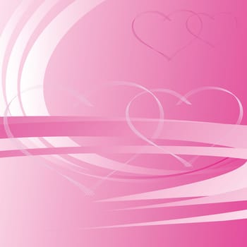 colorful illustration with two hearts for your design