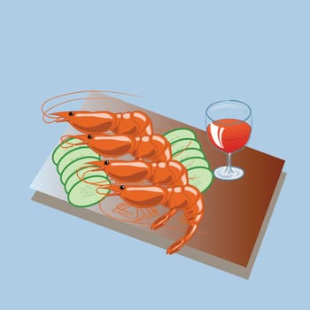 colorful illustration with chrimps for your design