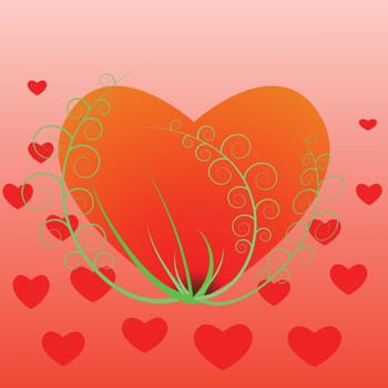 colorful illustration with hearts for your design