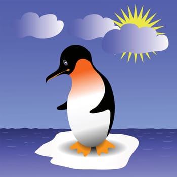 colorful illustration with penguin  for your design