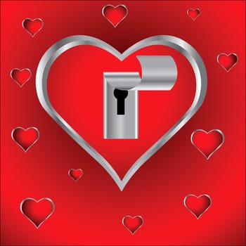 colorful illustration with heartsl for your design