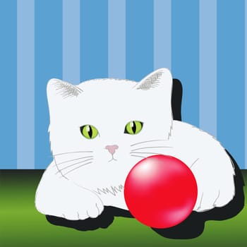 colorful illustration with cat  for your design