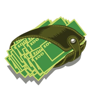 colorful illustration with wallet and money  for your design