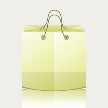 colorful illustration with paper shopping bag for your design