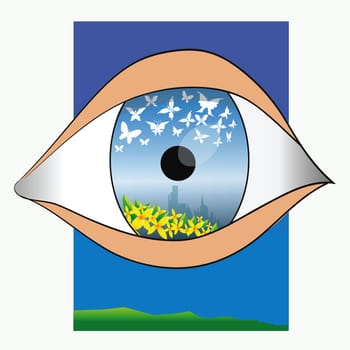 colorful illustration with eye  for your design