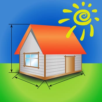 colorful illustration with house for your design