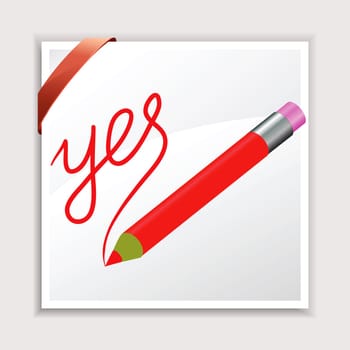 colorful illustration with pencil and paper for your design