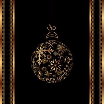 Illustration Christmas ball made of snowflakes isolated - vector