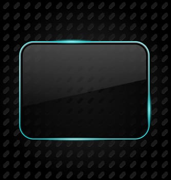 Illustration transparent frame with reflection on aluminum background - vector
