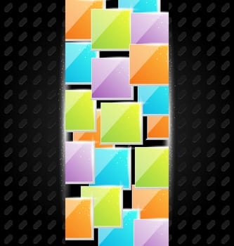 Illustration abstract metal background with colorful squares - vector