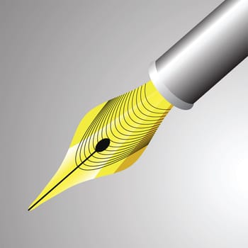colorful illustration with gold pen nib for your design