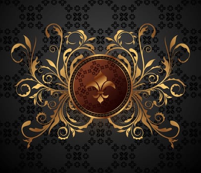 Illustration gold vintage for design packing - vector