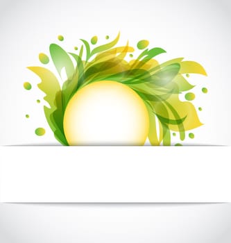 Illustration eco floral transparent background - vector