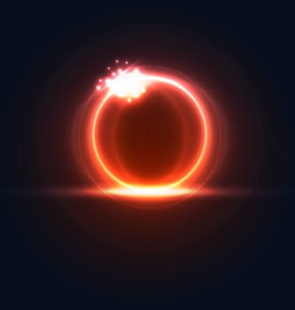Illustration glowing frame with light effects, hi-tech background - vector